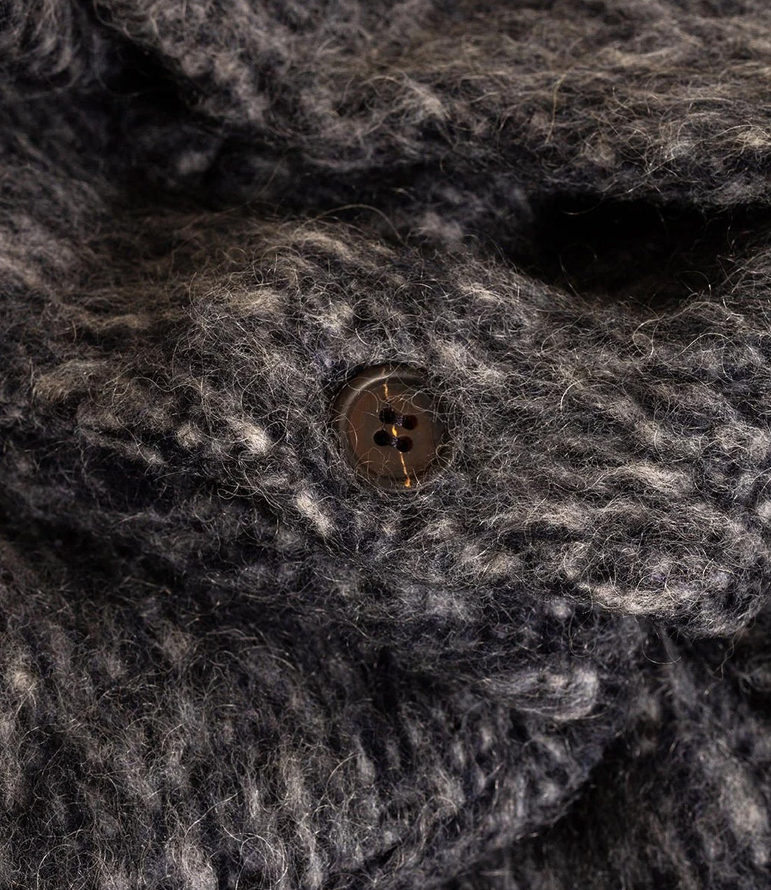 Cardigan losso mohair - Navy pale grey
