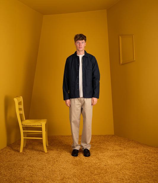 Cotton overshirt - jacket - Navy