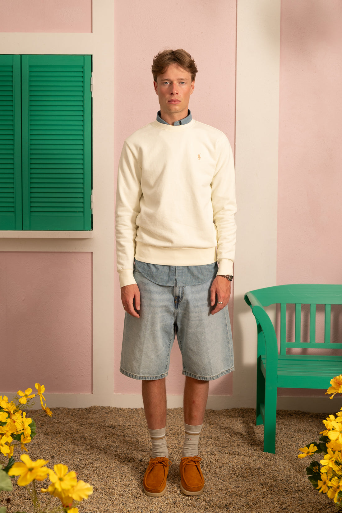 Classic knit pullover sweatshirt -Clubhouse creame