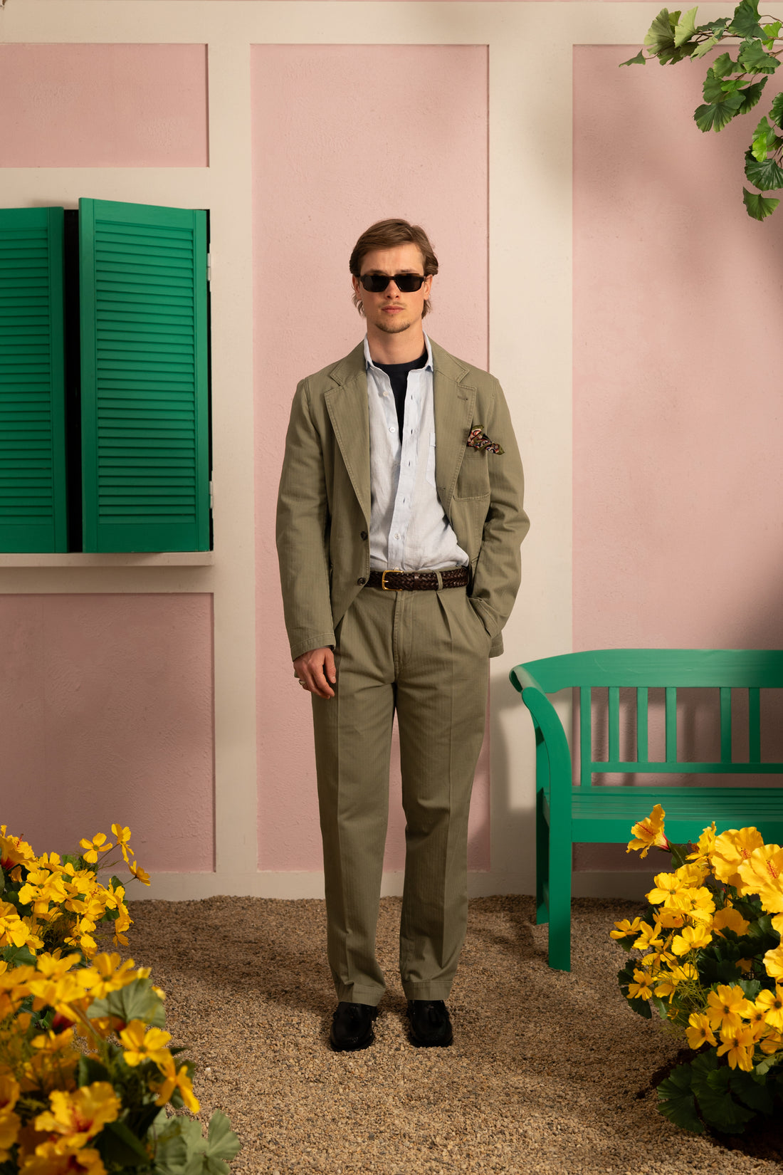 Fish Print Pocket Square - Teal