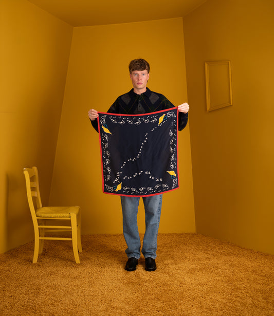 Oyster Catcher Print Bandana - Navy