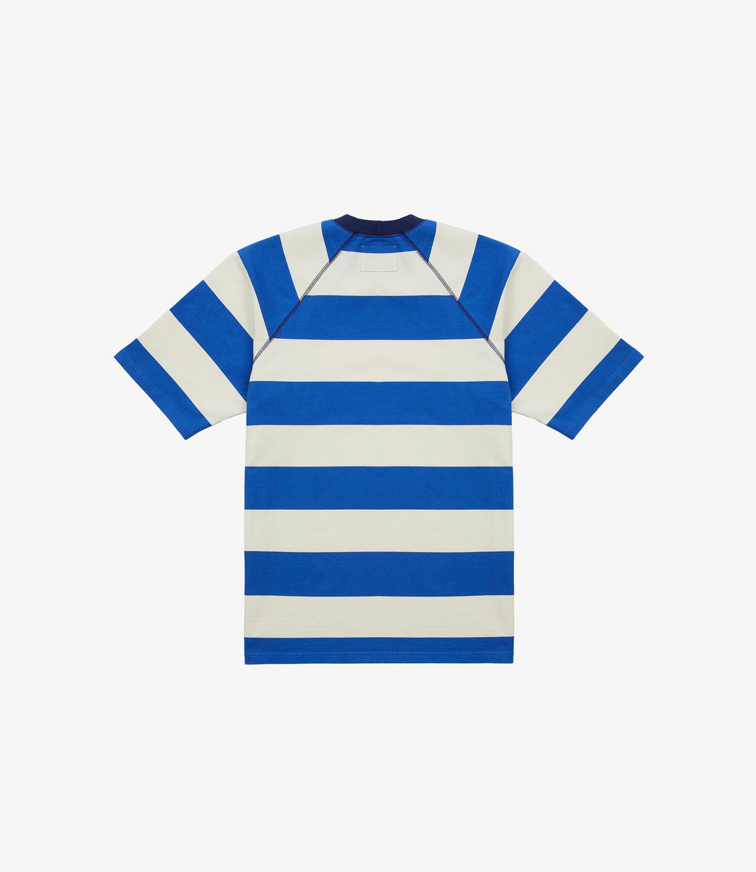Block stripe raglan tee - White & blue