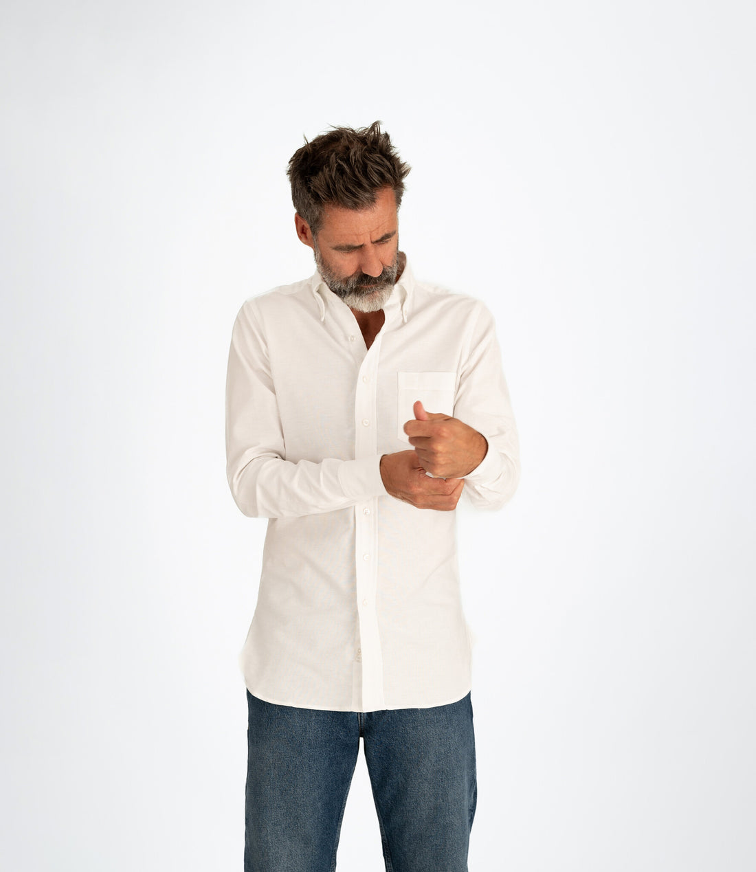 Button down oxford shirt - White