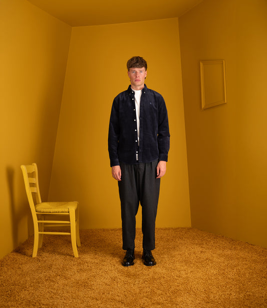 L/S Madison Cord Shirt - Dark Navy