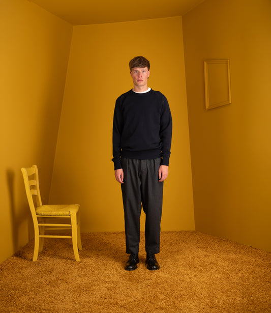 Merino knitted crewneck - Deep Navy