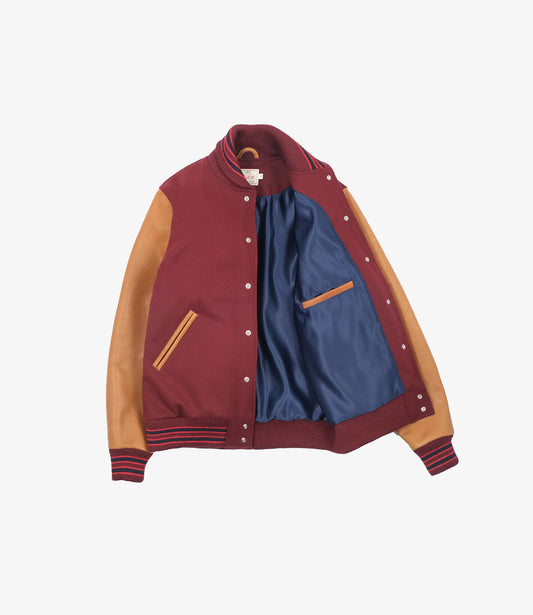 Varsity Jacket - Burgundy/Rust