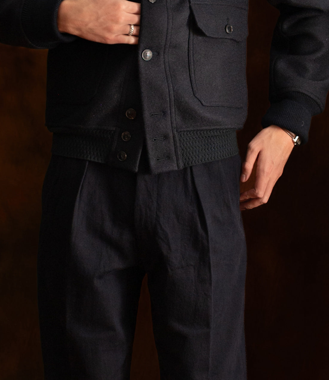 Wool bomber jacket - Blue