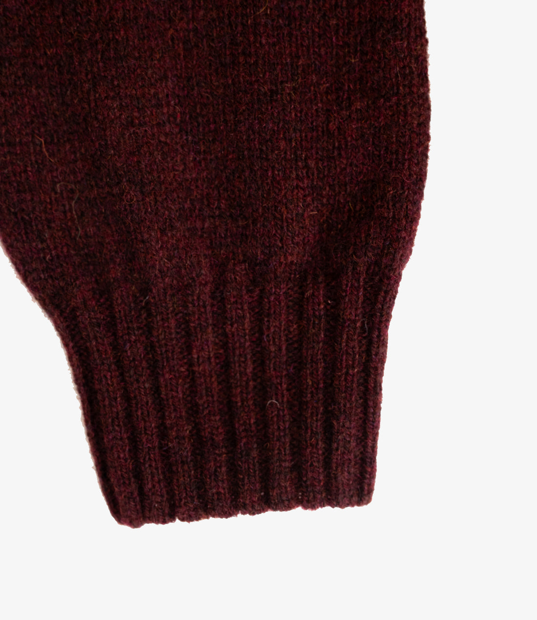 2 colour contrast crew neck sweater - Burgundy