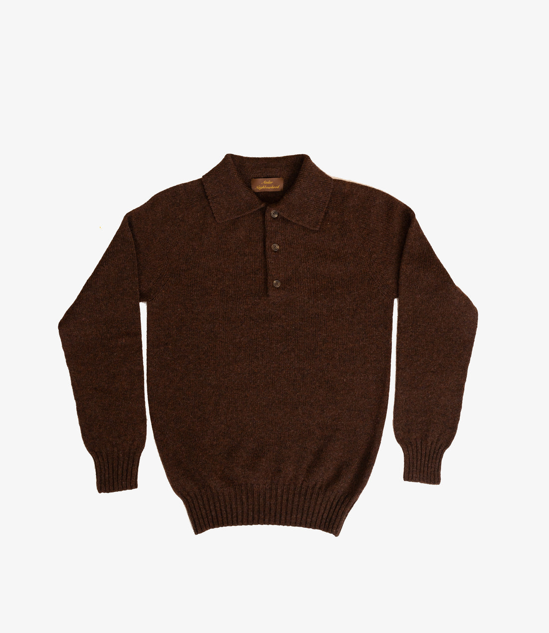 3 button polo knit - Brown
