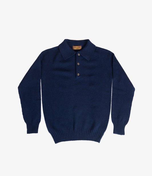 3 button polo knit - Navy