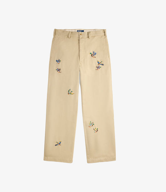 Big fit chino duck embroidered - Kahki