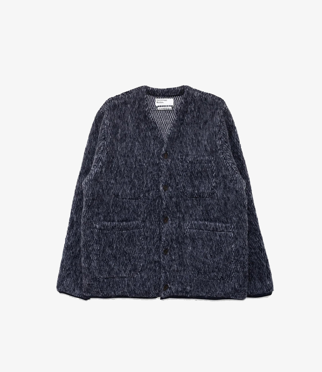 Cardigan losso mohair - Navy pale grey