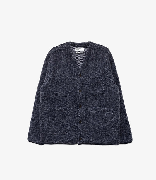 Cardigan losso mohair - Navy pale grey