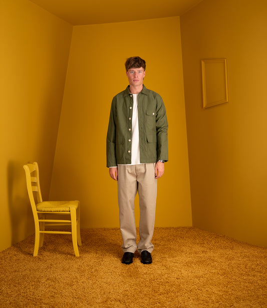 Cotton overshirt - jacket - Olive