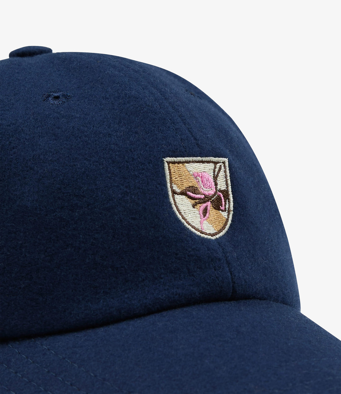 Crest Merino Wool Baseball Cap - Navy