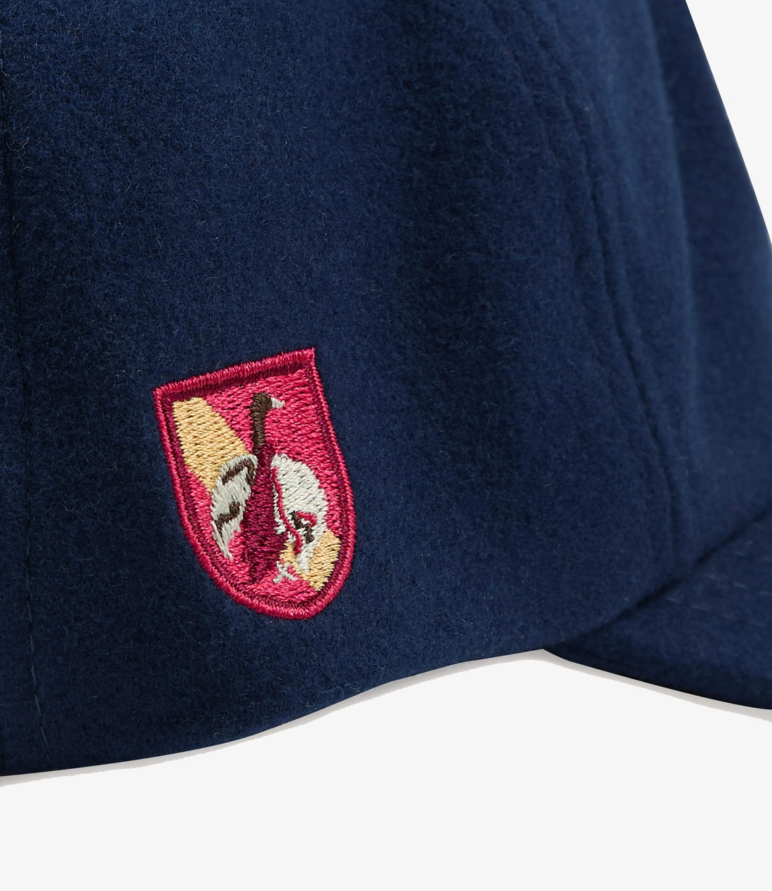 Crest Merino Wool Baseball Cap - Navy