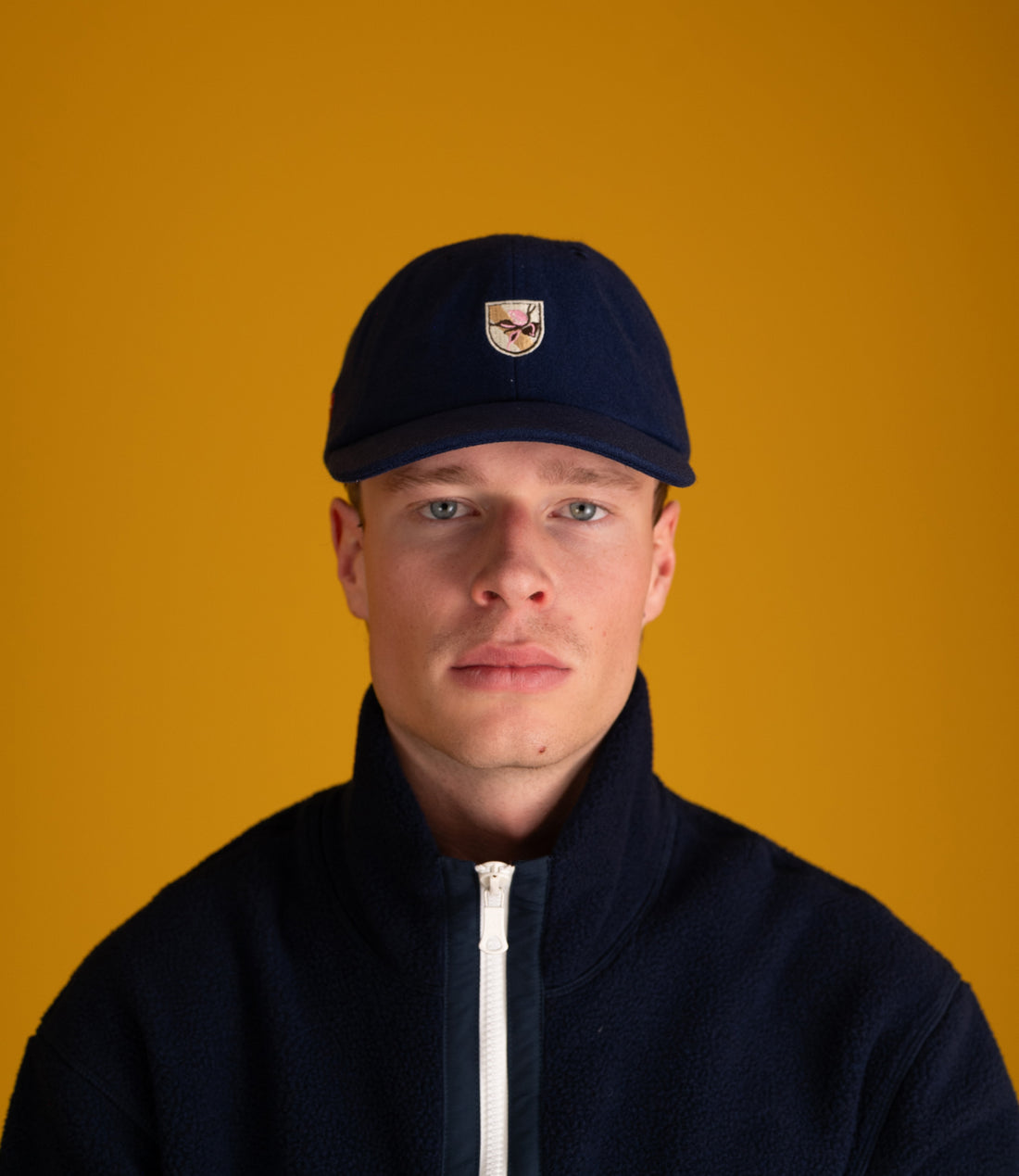 Crest Merino Wool Baseball Cap - Navy