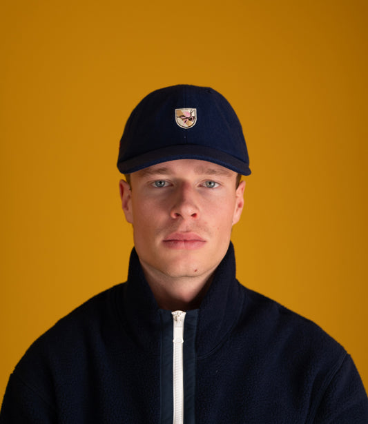Crest Merino Wool Baseball Cap - Navy