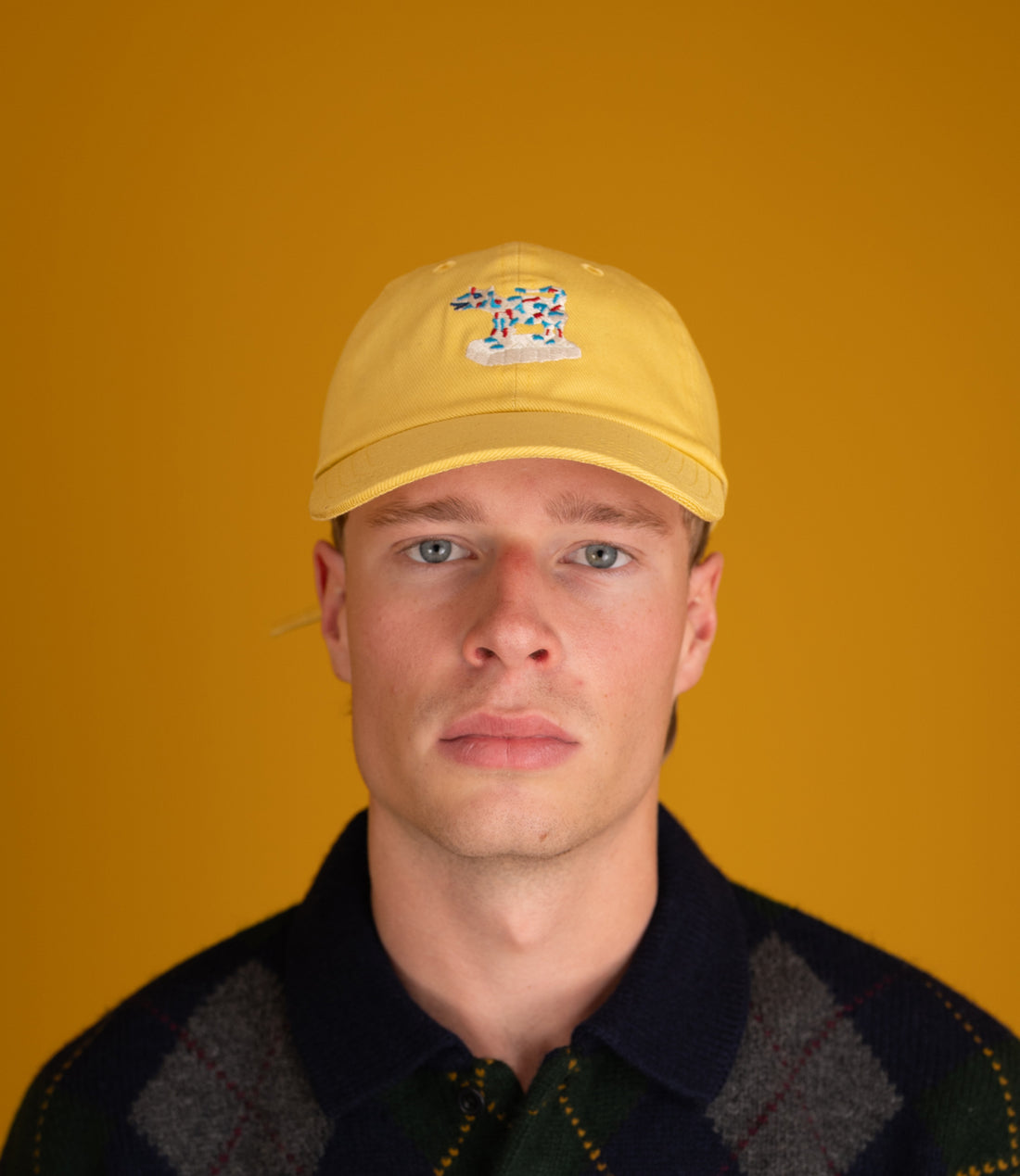 Cow Figurine Twill Baseball Cap - Mustard