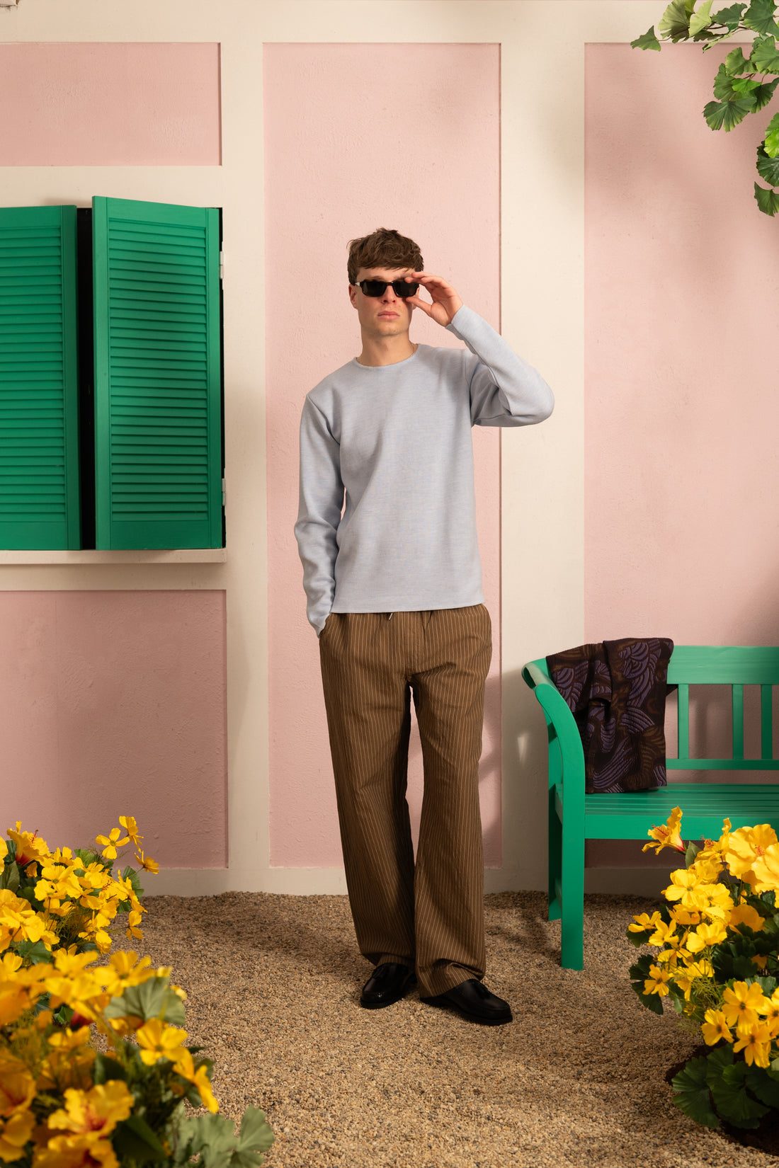 Longsleeve 100% merino milano rip - Ultra light blue