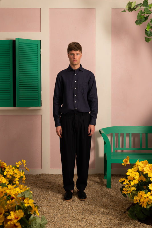 The Linen Summer Shirt - Navy