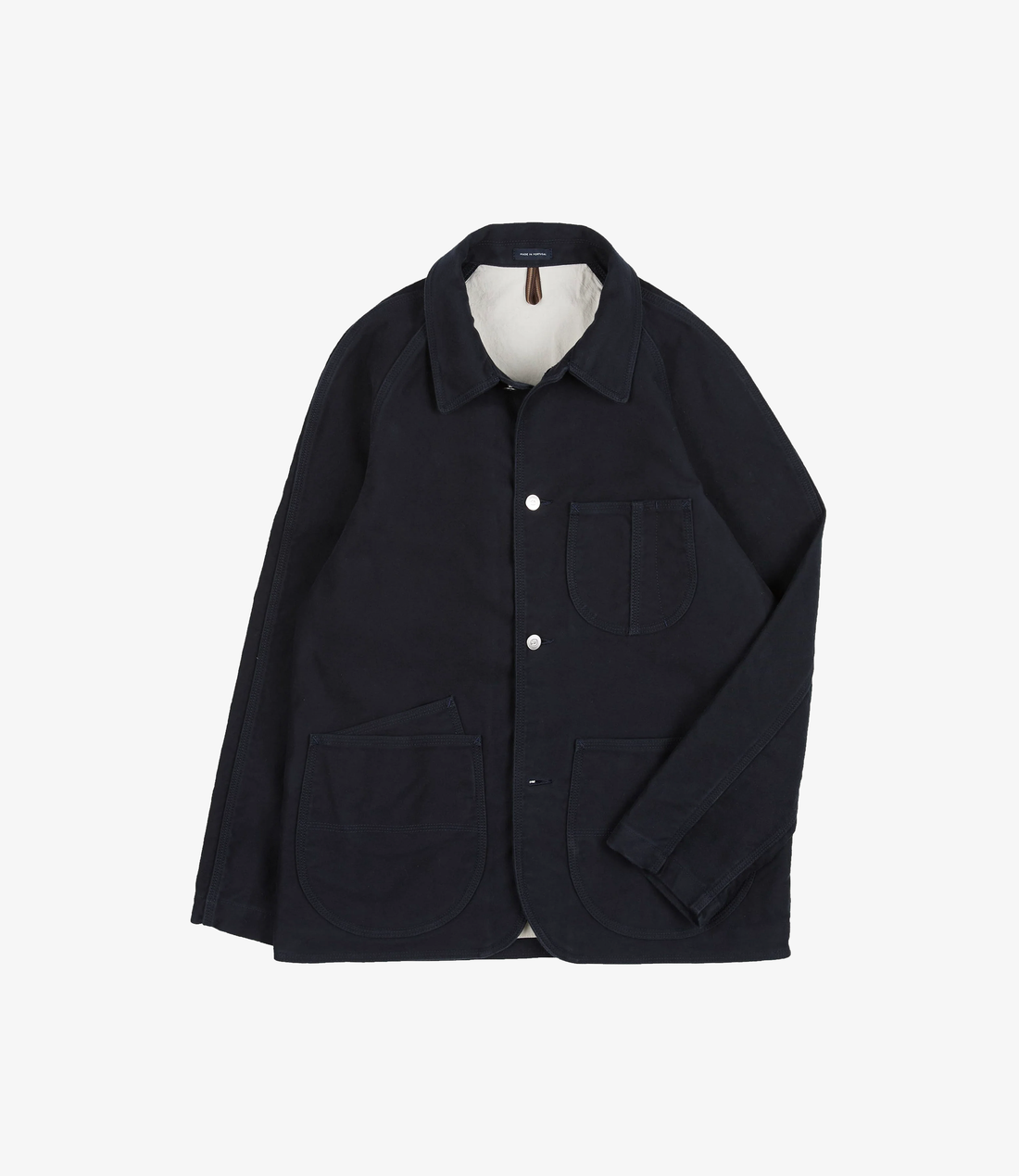 Japanese Moleskin Raglan Chore - Navy