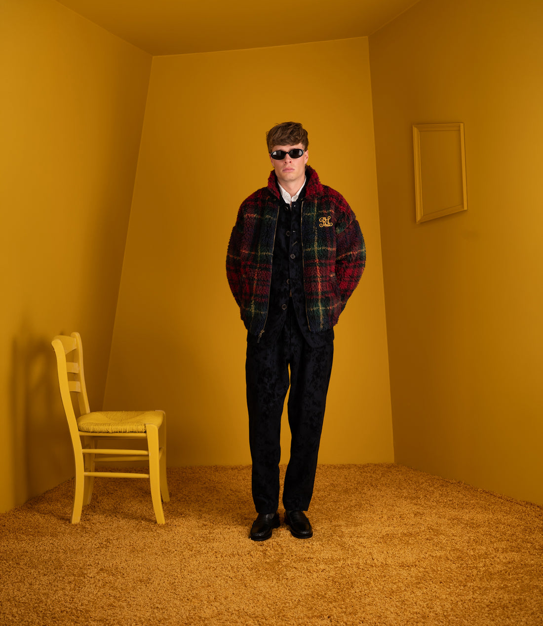 Knit full zip pullover fleece - Marco holiday plaid