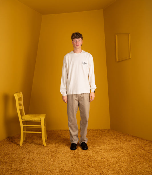 L/S Signature Rib T-Shirt - Wax / black
