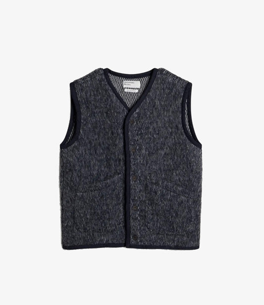 Lancaster gilet losso mohari - Navy / pale grey