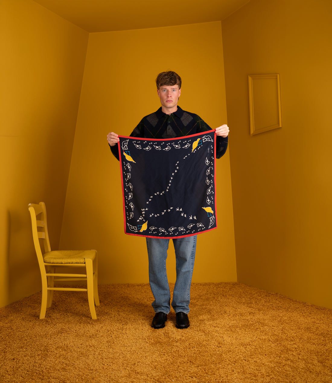 Oyster Catcher Print Bandana - Navy