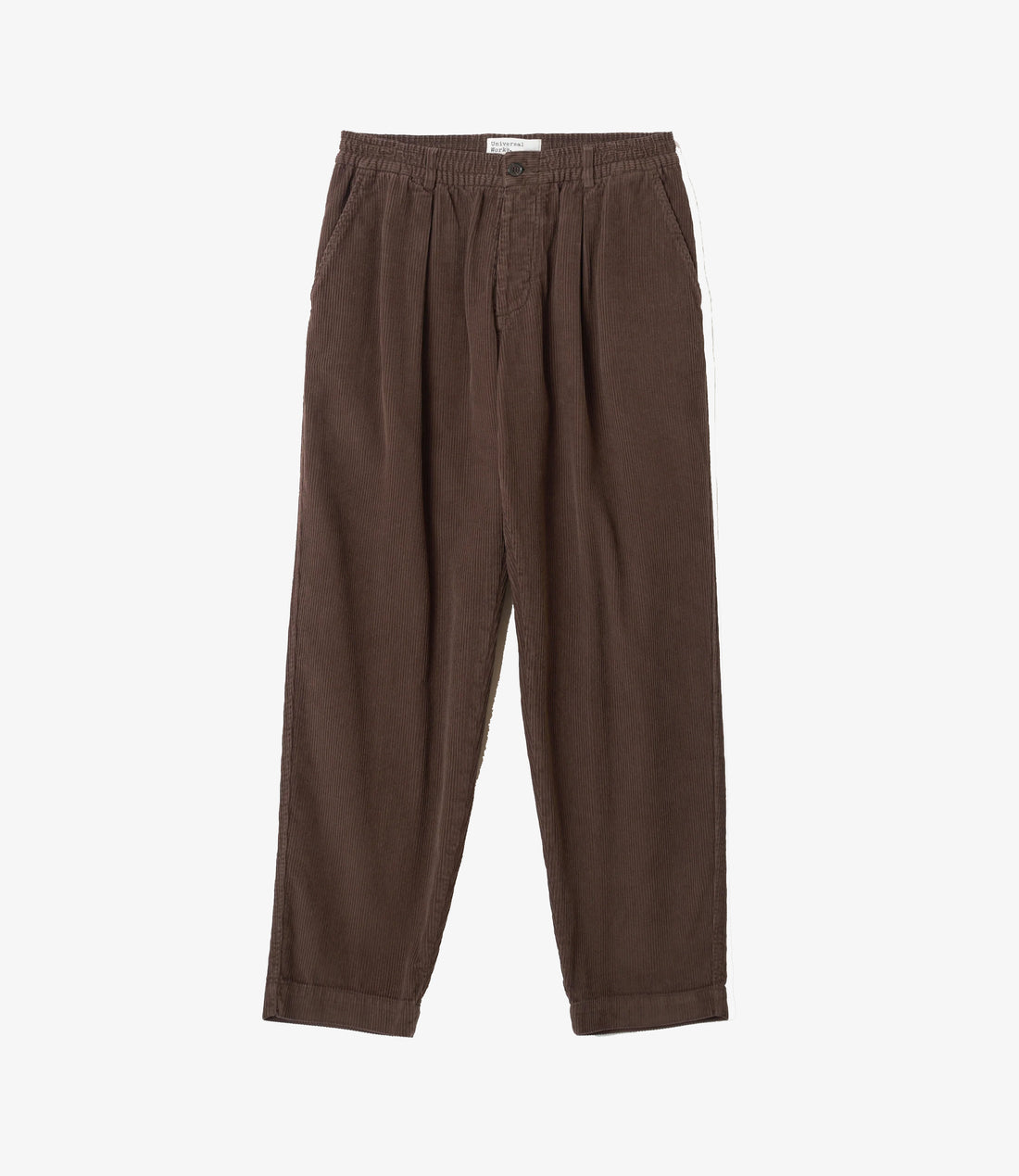 Pleated track pant cord - Cacao