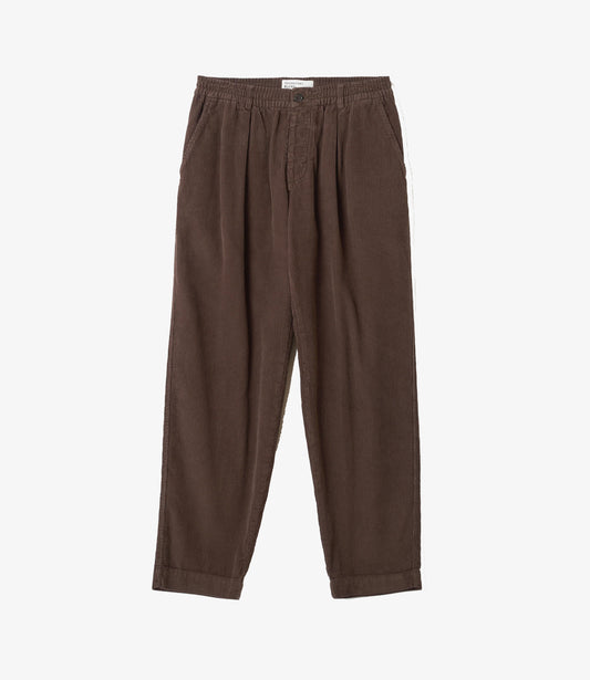 Pleated track pant cord - Cacao