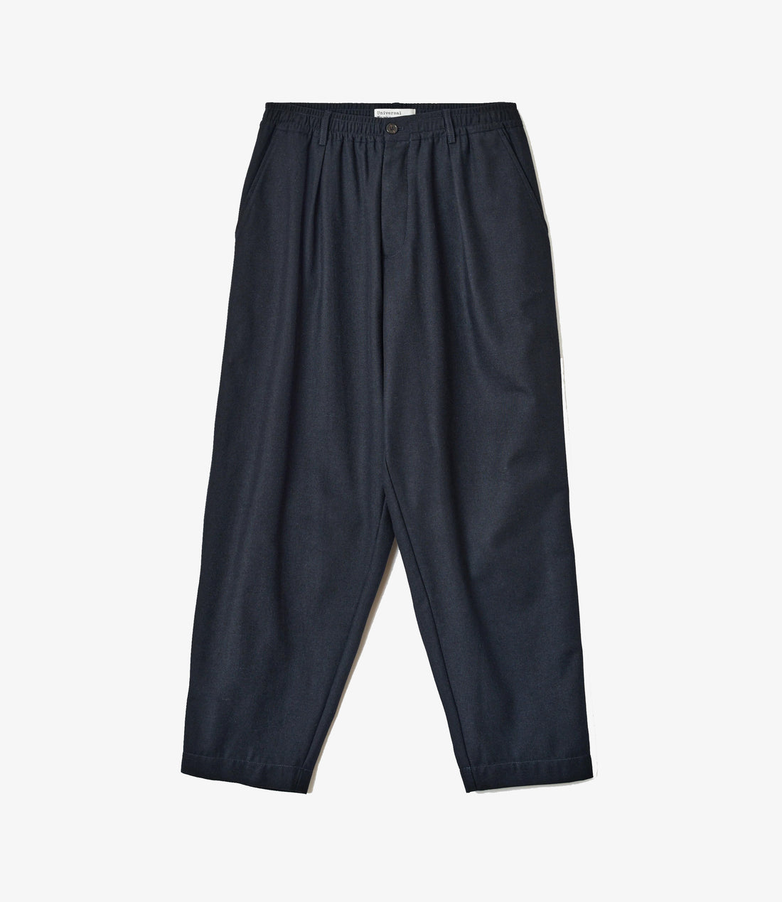 Pleated track pant recycled tweed - Navy
