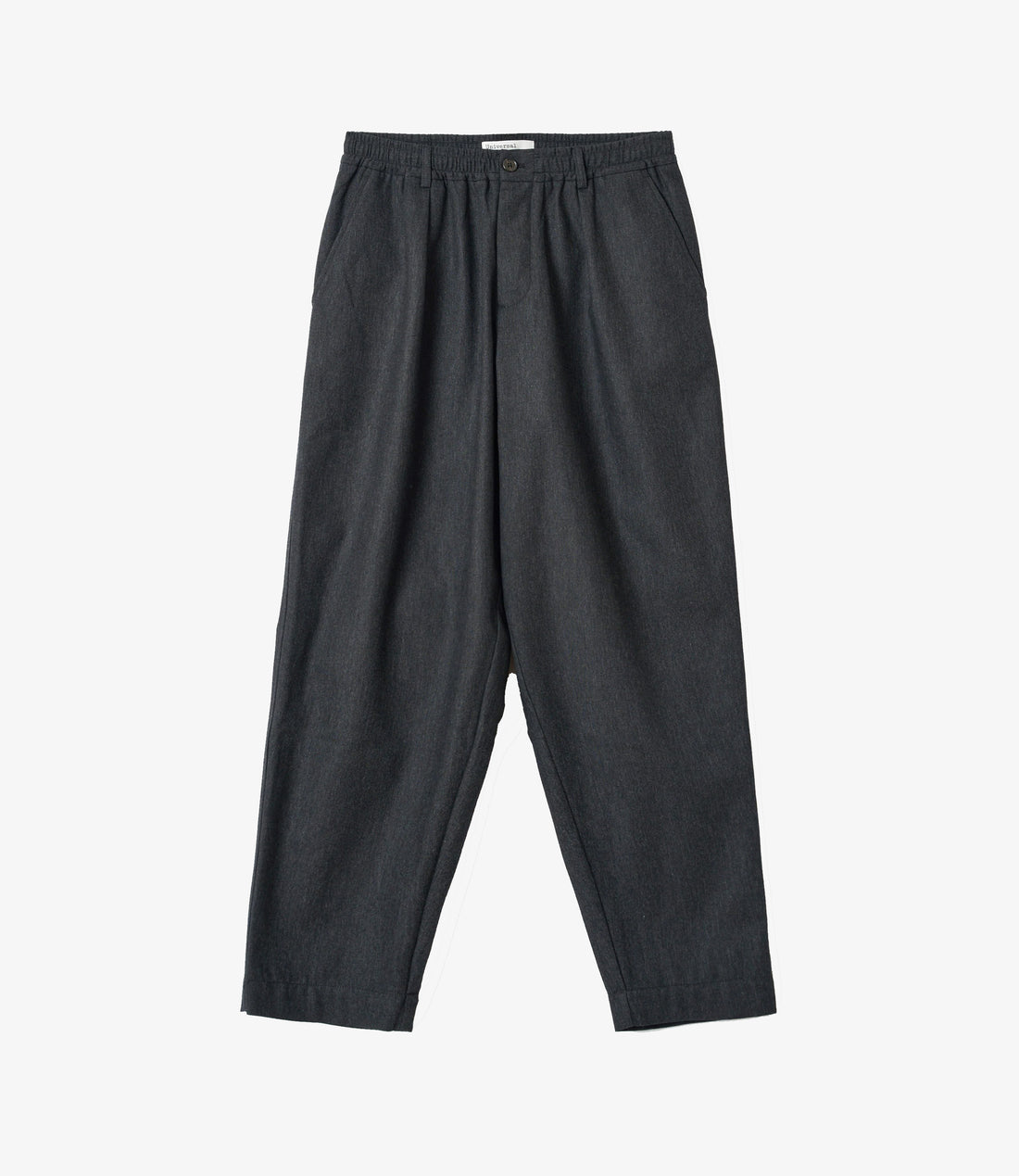 Pleated track pant recycled tweed - Charcoal