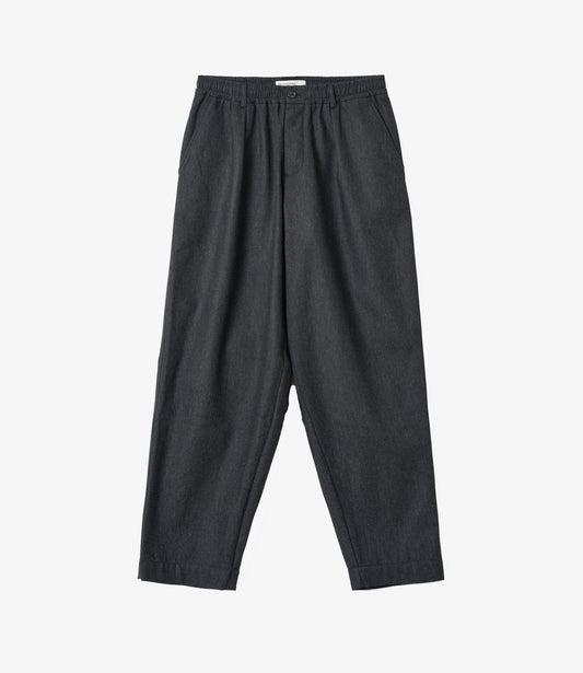 Pleated track pant recycled tweed - Charcoal