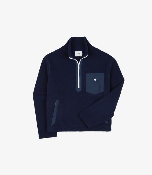 Quarter Zip Fleece - Navy & Green