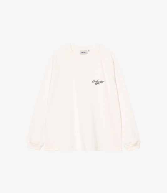 L/S Signature Rib T-Shirt - Wax / black