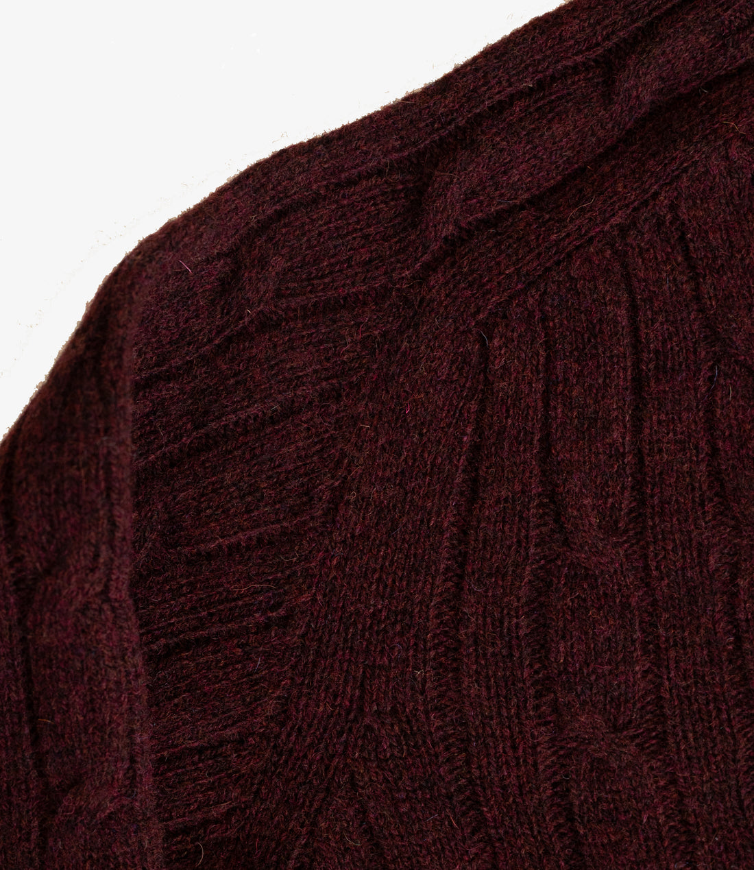 Soft cable crew neck sweater - Bordeaux
