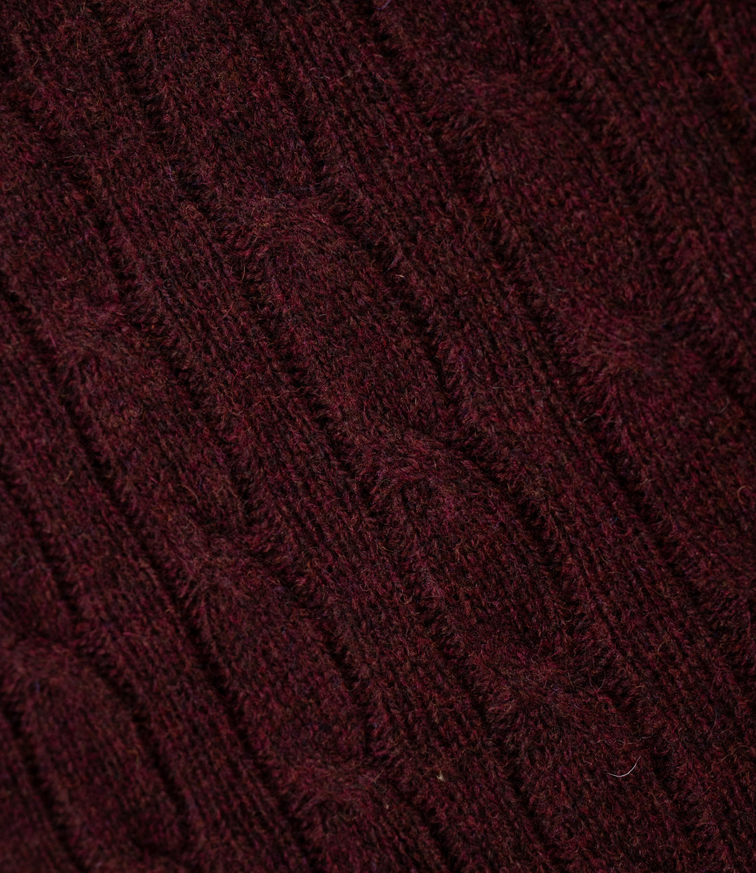 Soft cable crew neck sweater - Bordeaux