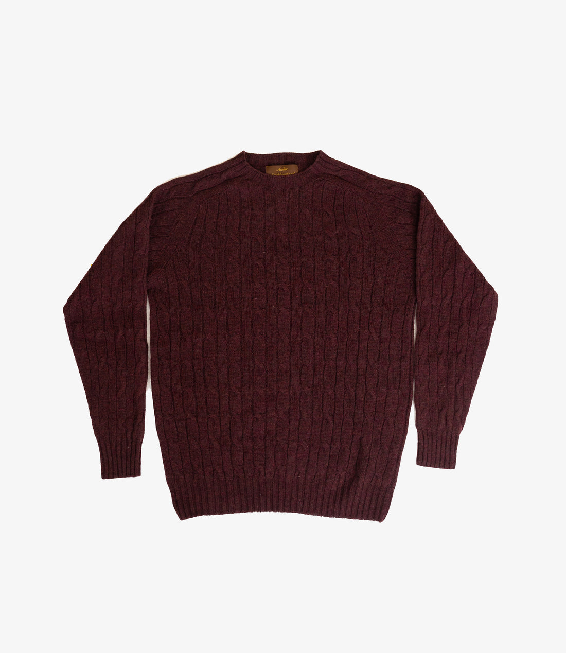 Soft cable crew neck sweater - Bordeaux