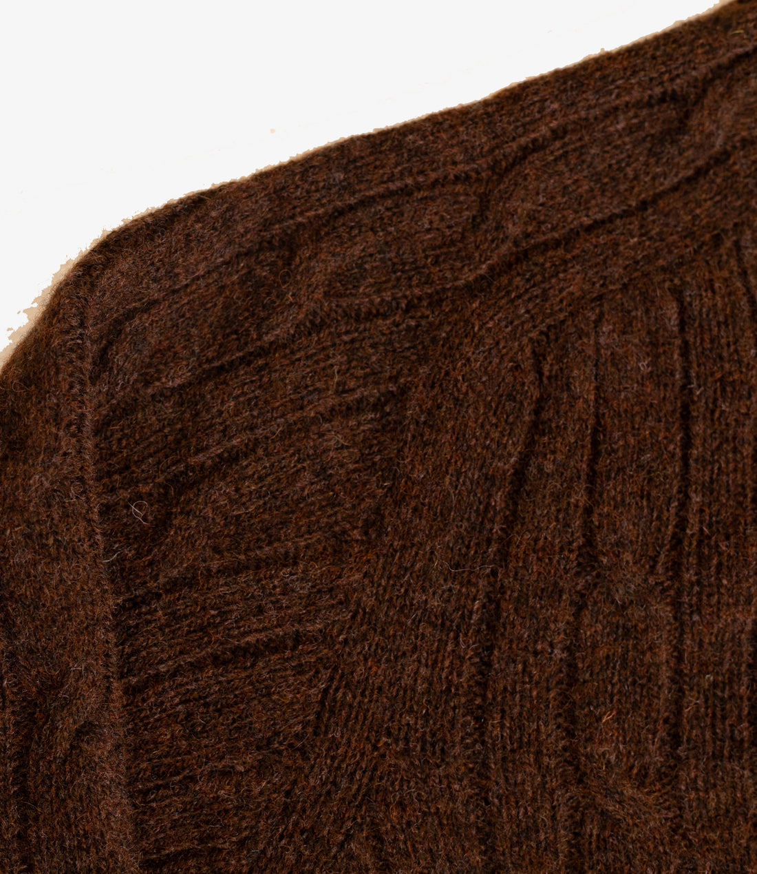 Soft cable crew neck sweater - Brown