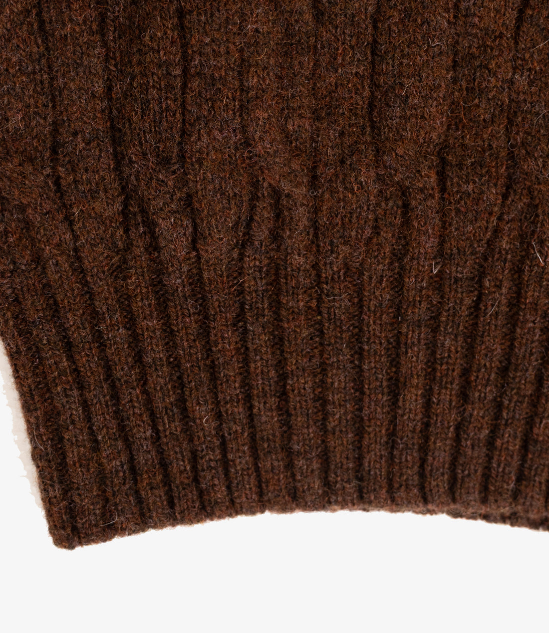 Soft cable crew neck sweater - Brown