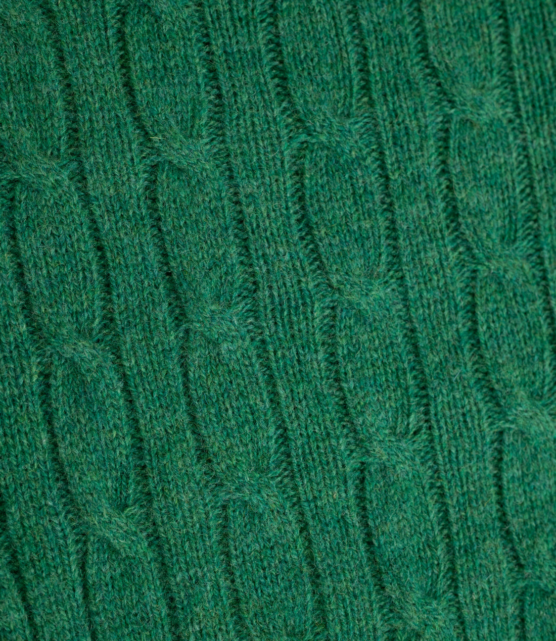 Soft cable crew neck sweater - Green