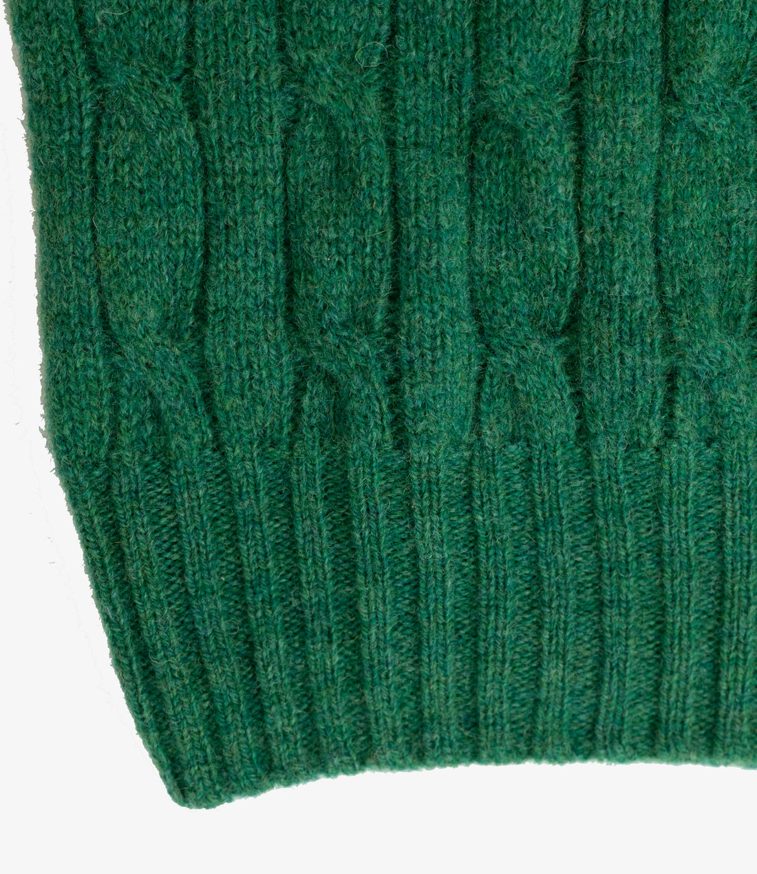 Soft cable crew neck sweater - Green