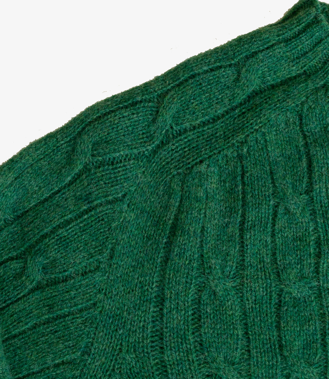 Soft cable crew neck sweater - Green
