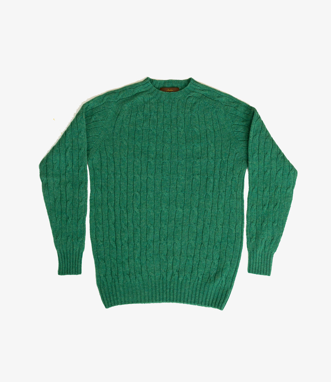Soft cable crew neck sweater - Green