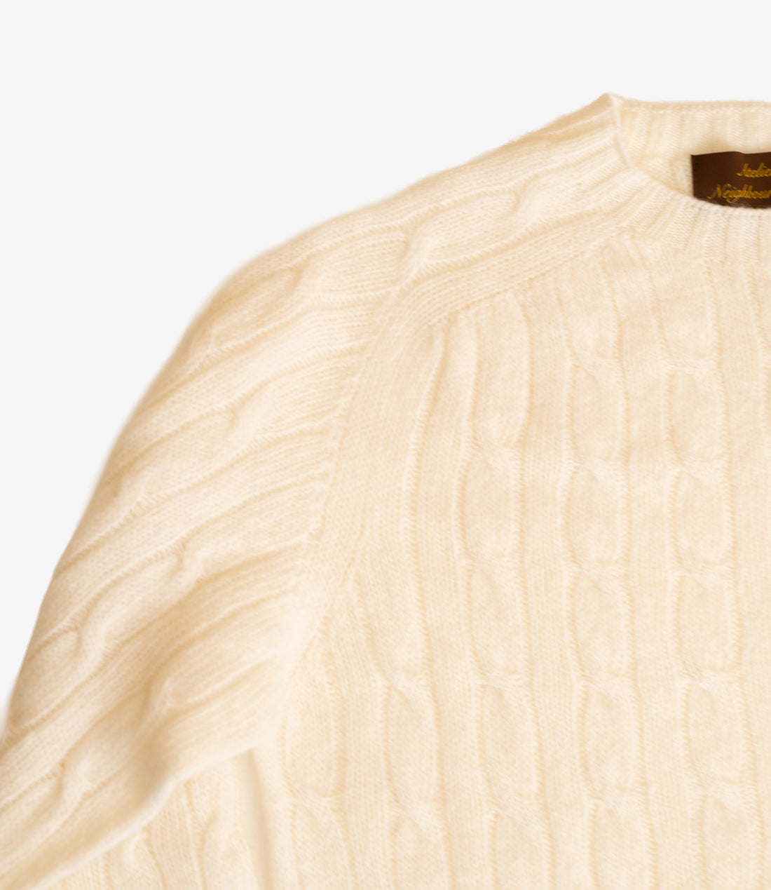 Soft cable crew neck sweater - Snow