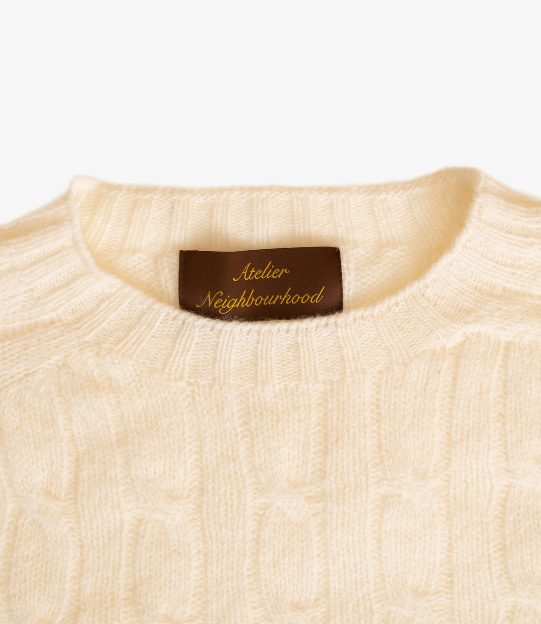 Soft cable crew neck sweater - Snow