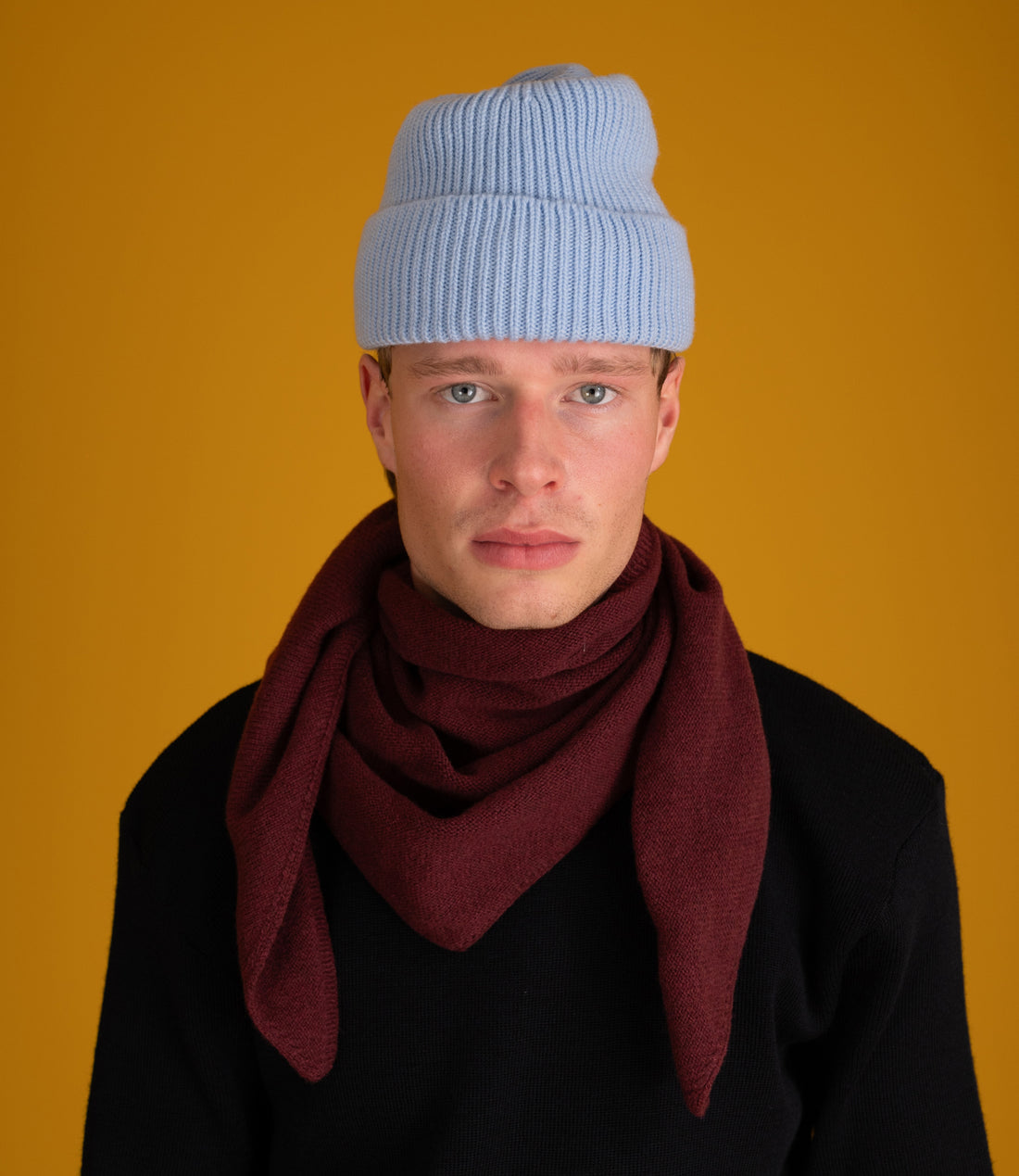 Triangle scarf 100% merino - Bordeaux