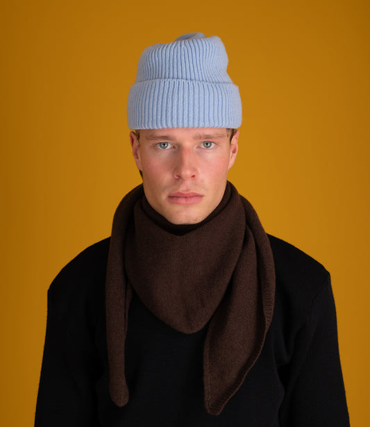 Triangle scarf 100% merino - Brown